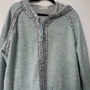 FAITH CONNECXION Fabulous Tunic Hoodie with sequins, cotton, pockets size M